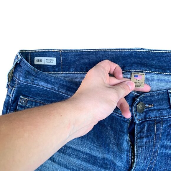 TRUE Religion Jeans Size 34 GENO Blue - Picture 4 of 4
